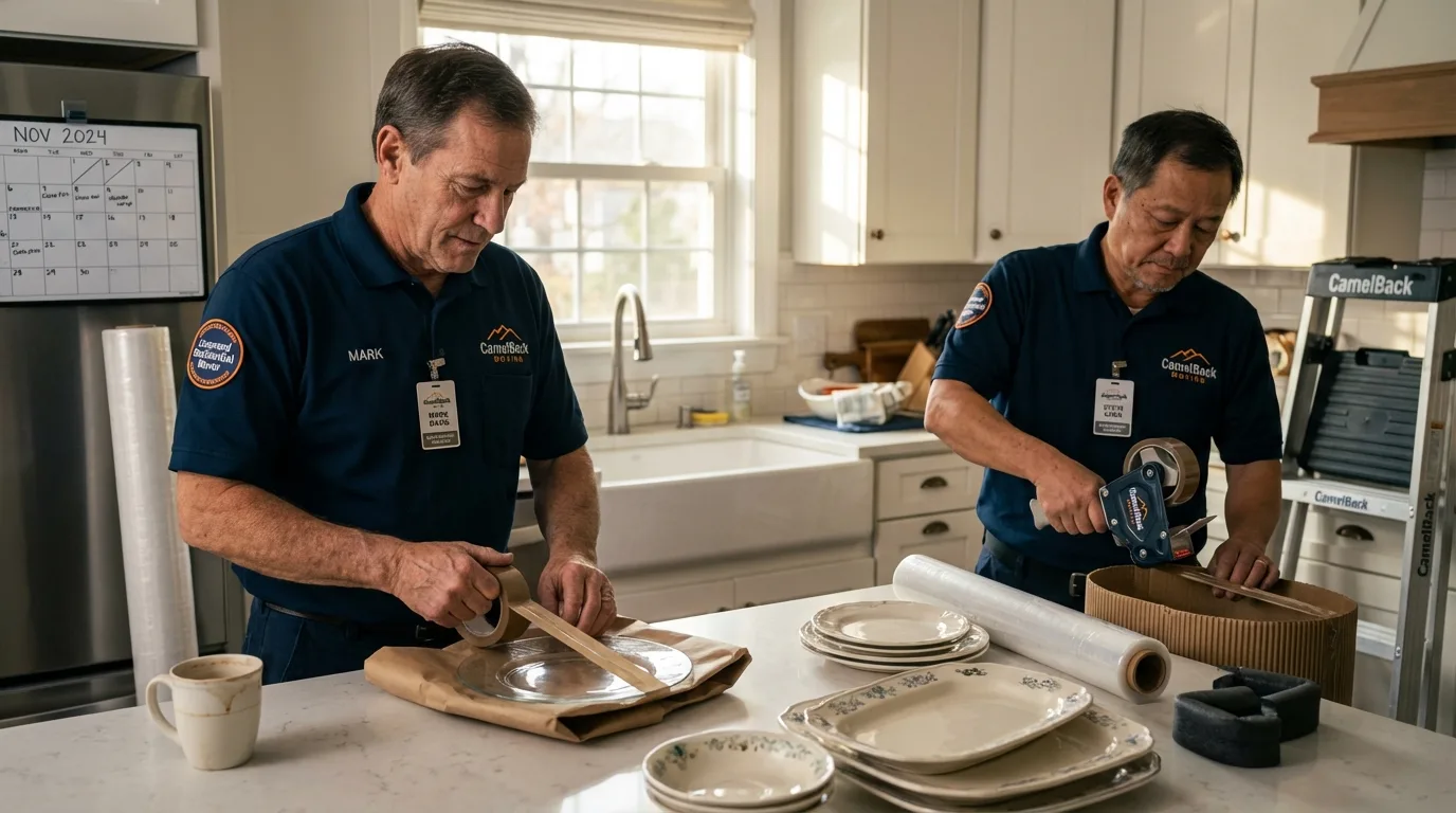 Professional crew packing kitchen dishware in Butte, NE